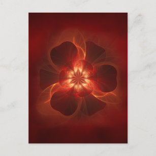 Fire Flower Fractal Art Postcard