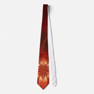 Fire Flower Fractal Art Tie