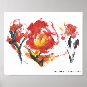 Fire Flowers Poster