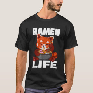 Fire Fox Red Panda Children Motive Ra Miso Noodle T-Shirt