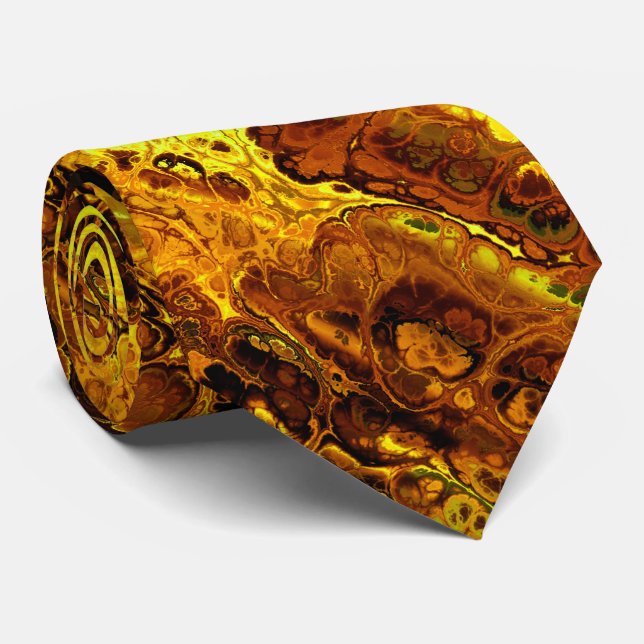 Fire Fractal Art 7 Tie (Rolled)