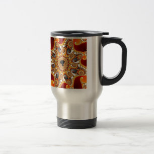 Fire fractal travel mug
