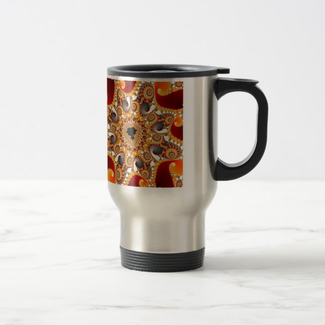 Fire fractal travel mug (Right)