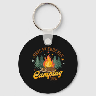Fire Friends Fun Camping Crew Summer Camper Camfir Key Ring