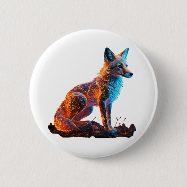 Fire Frost Fox 6 Cm Round Badge (Front)