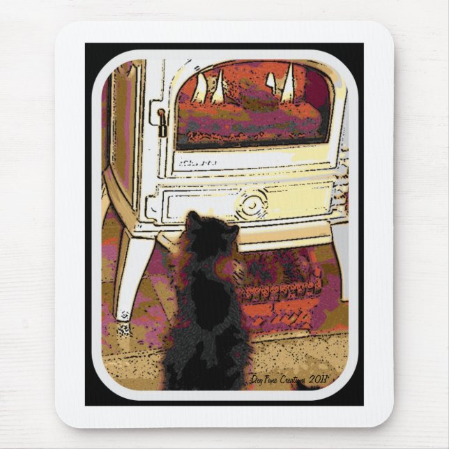 Fire Gazing Kitty Mouse Mat (Front)