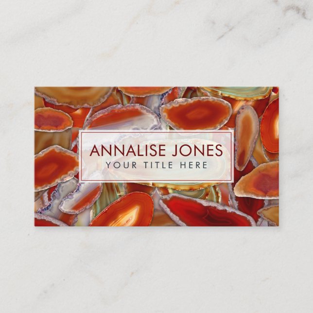 Fire Geodes luxury pattern Business Card (Front)