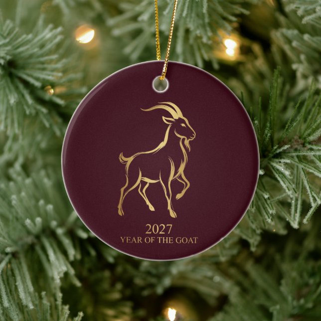 Fire Goat 2027 Birthday Keychain Ceramic Tree Decoration (Tree)