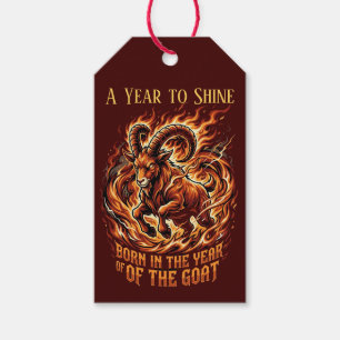 Fire Goat 2027 Chinese New Year Birthday Gift Tag