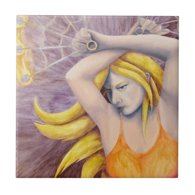 Fire Goddess Dancing Ceramic Tile (Front)