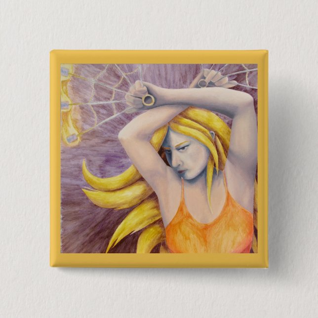 Fire Goddess Dancing Square Button (Front)