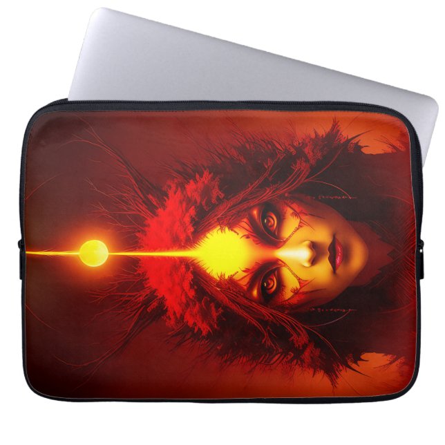 Fire Goddess Fantasy Art Laptop Sleeve (Front)