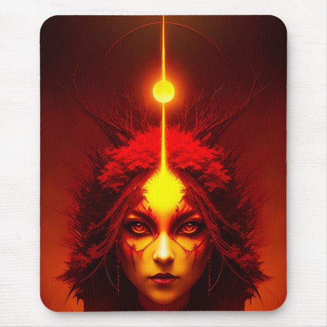 Fire Goddess Fantasy Art Mouse Mat (Front)