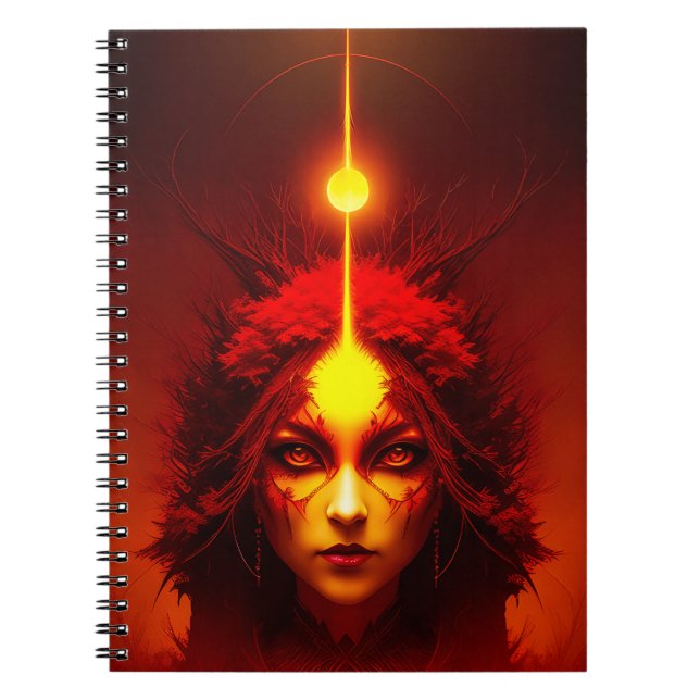 Fire Goddess Fantasy Art Notebook (Front)