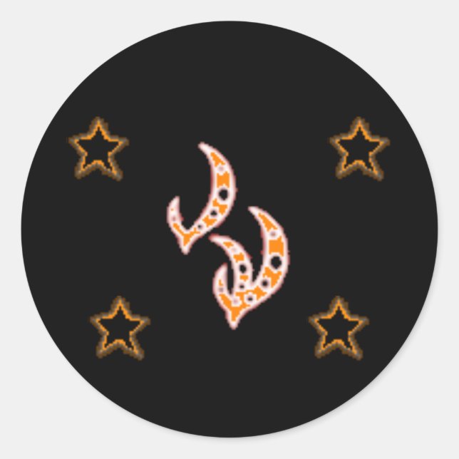 FIRE GODRUNE Stars Classic Round Sticker (Front)