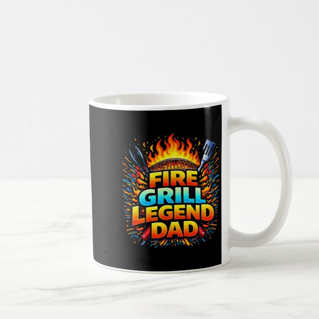 Fire Grill Legend Dad Bbq Design Coffee Mug (Right)