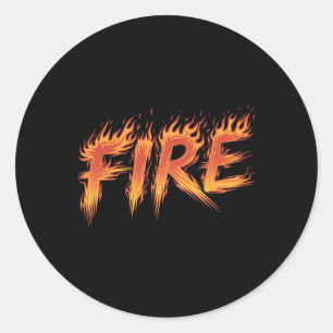 Fire Halloween Costume Fire Ice Matching Couples  Classic Round Sticker
