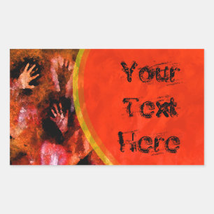 Fire Hands Rectangular Sticker