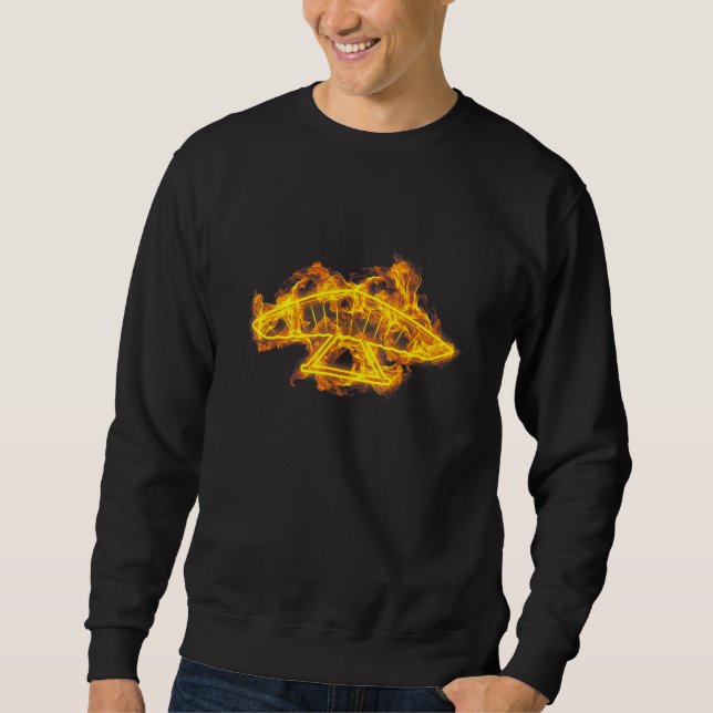 Fire Hang Glider Wind Sail Flames Hang Gliding Gli Sweatshirt (Front)