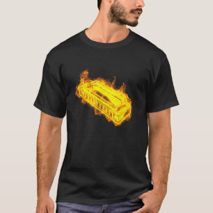 Fire Harmonica Flames Musician Harmonica Player T-Shirt
