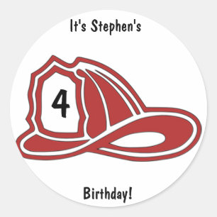 Fire Hat Birthday Sticker
