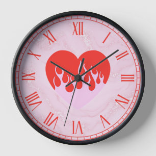 Fire Heart Clock