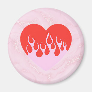 Fire Heart Magnet