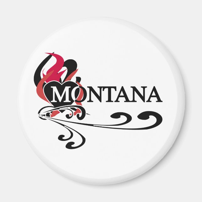 Fire Heart Montana Magnet (Front)