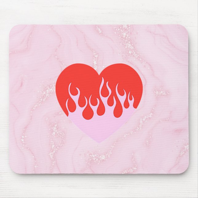 Fire Heart Mouse Mat (Front)