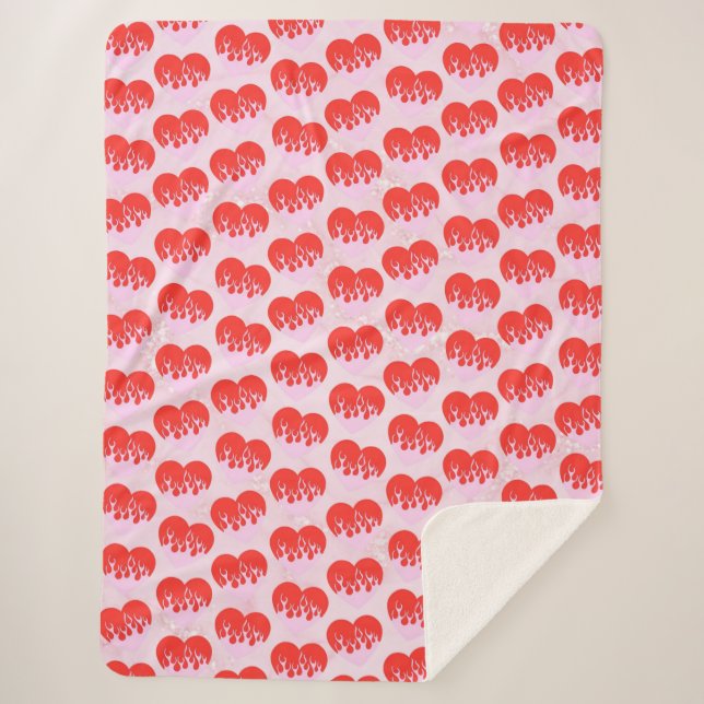 Fire Heart Sherpa Blanket (Front)