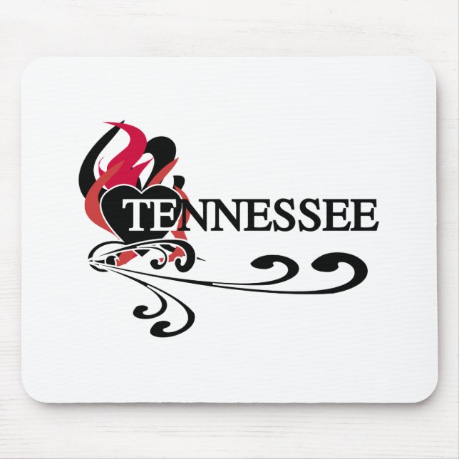Fire Heart Tennessee Mouse Mat (Front)