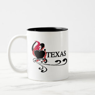 Fire Heart Texas Two-Tone Coffee Mug