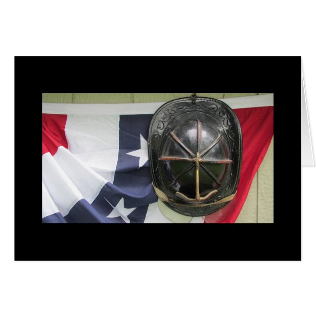 Fire helmet and flag (Front Horizontal)