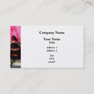 Fire Helmet in Fire Truck  - Platinum Finish Business Card