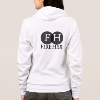 Fire Her White Flex Fleece Zip Hoodie