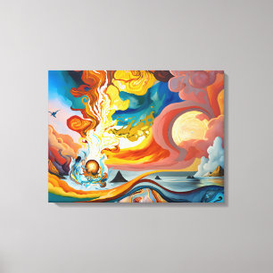 Fire Hit Water Bit Canvas Print