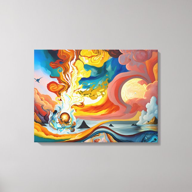 Fire Hit Water Bit  Canvas Print (Front)