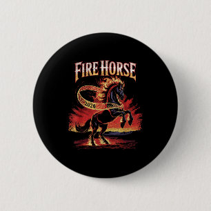 Fire Horse 2026 Zodiac Art Chinese New Year 6 Cm Round Badge