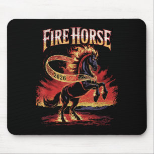 Fire Horse 2026 Zodiac Art Chinese New Year Mouse Mat