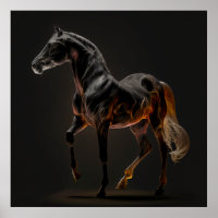 Fire Horse, Abstract Colours , Art Print Wall