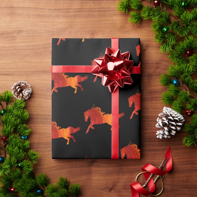 Fire Horse Art  Wrapping Paper (Holiday Gift)