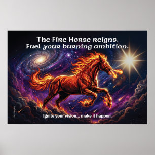 Fire Horse "Burning Ambition" Wall Poster