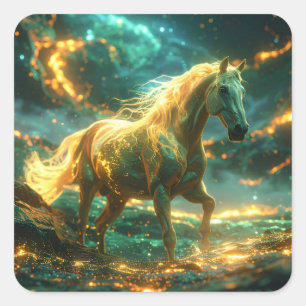 FIRE HORSE - CHINESE ZODIAC -  SQUARE STICKER