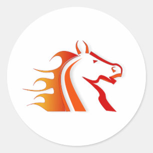 Fire Horse Classic Round Sticker