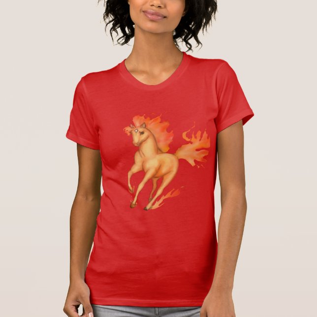 Fire Horse Fantasy Art T-Shirt (Front)