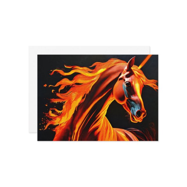 fire horse, horse, animals, flame, fire invitation (Front/Back In Situ)