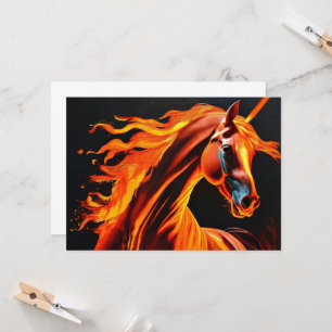fire horse, horse, animals, flame, fire invitation