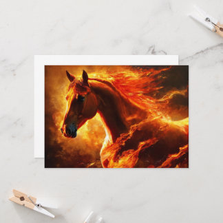 fire horse, horse, animals, flame, fire invitation