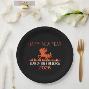 Fire Horse Paper Plate