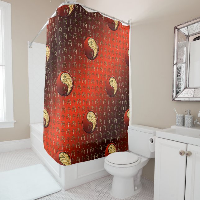 Fire Horse Shower Curtain (In Situ)